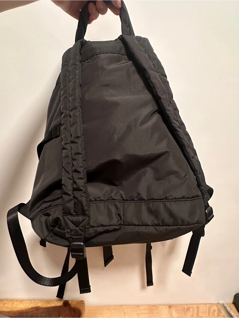 GANNI black recycled backpack